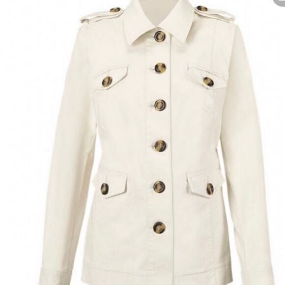 🧥CAbi Kenya Safari Off-White Jacket/Coat NWOT Size M - Picture 2 of 13
